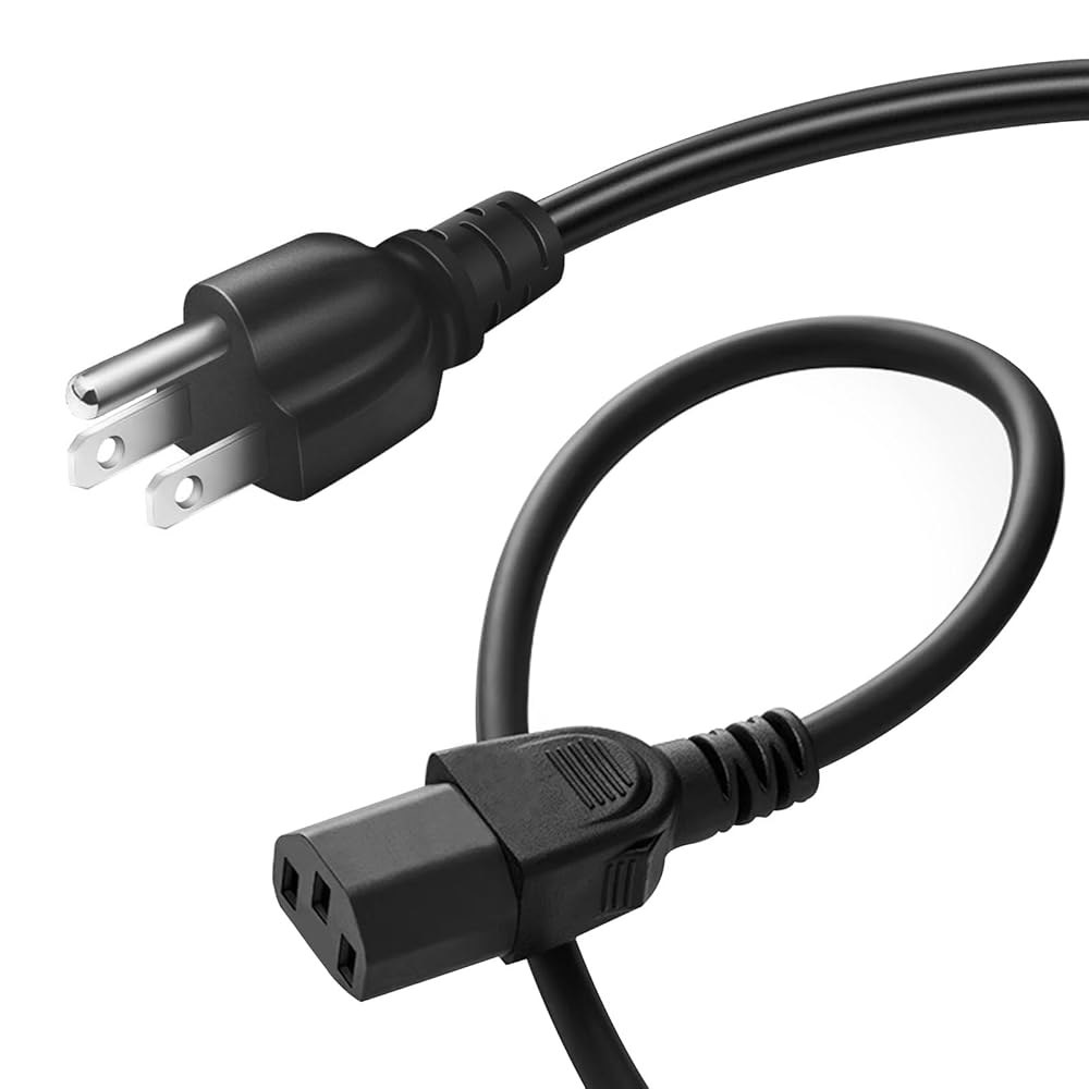 VRAVEK 범용 POWER 충전 케이블, PC Asus 코드 Acer호환 데스크톱 모니터 LOGIC 5피트, Dell Lenovo 프린터용 3프롱 노트북 - 상품 이미지