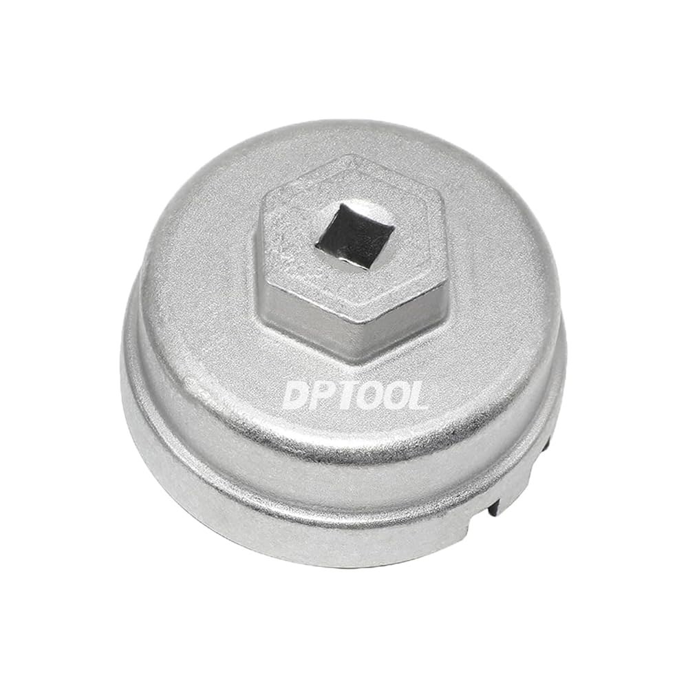 DPTool 64.5mm 오일 필터 캡 렌치 하우징 제거 도구, 도요타 코롤라 프리우스 렉서스와 호환되며 3/8인치 캘리브레 14 노치 6 슬롯 2.0L-5.7L 엔진 포함 - 상품 이미지