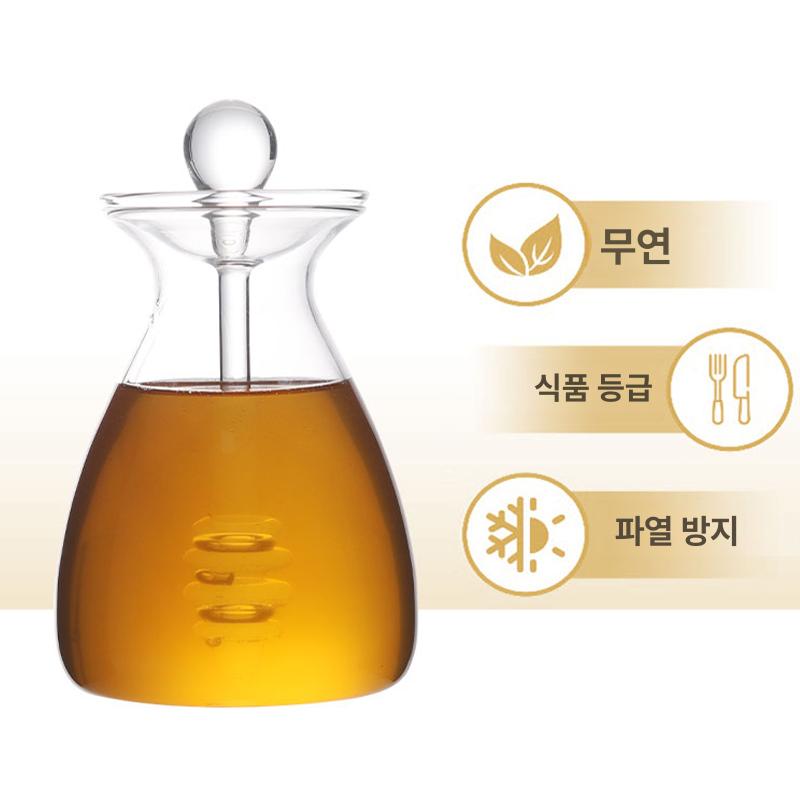 투명유리 꿀단지 용기 막대 교반봉 벌꿀병 소분 허니병 향신료 - 상세 이미지 3