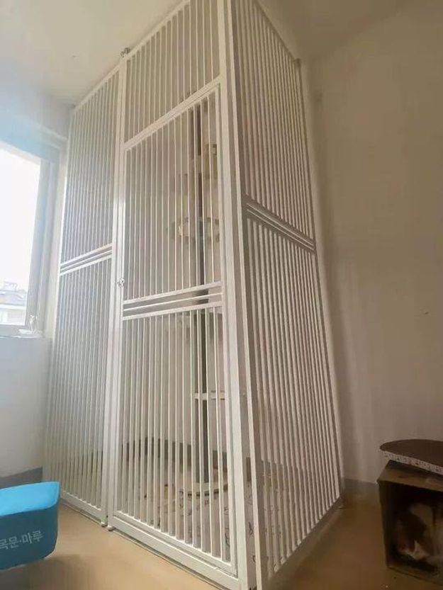 펫 안전 도어 가드 강아지 고양이 방문 보호 철제 울타리 펜스 케이지 - 상세 이미지 5
