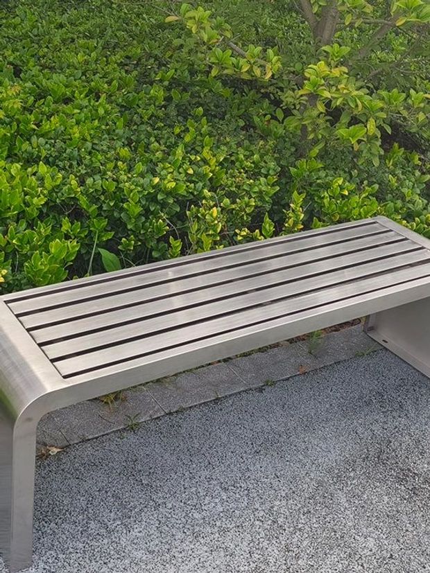 스테인레스 벤치의자 정원 학교 야외벤치 버스정류장 야외용 테라스 좌석 체어 광장 - 상세 이미지 3