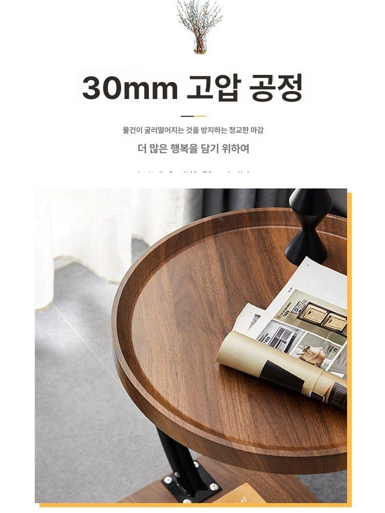 가정용 우드웨건 빈티지 주방 서빙카트 호두색 북유럽 다용도 심플한 이동식카트 바퀴 - 상세 이미지 2