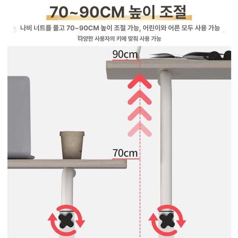 노트북책상 책상 소형 이동식 데스크 가정용 학생 선반 심플 컴퓨터 바퀴 자취방 - 상세 이미지 4