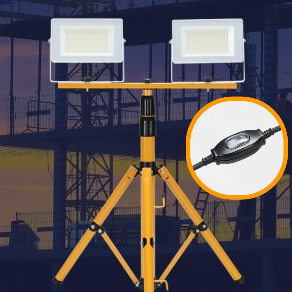 LED 투광등 50W 삼각대 세트 스탠드 작업등 받침대 공사용조명 - 상품 이미지