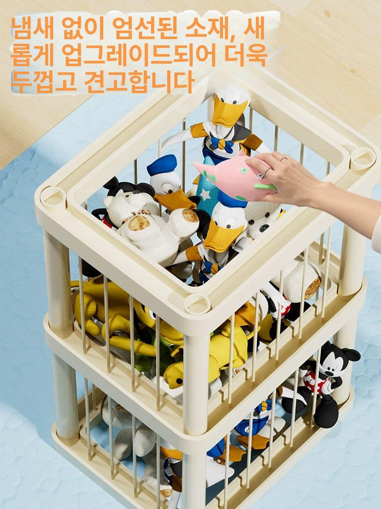 봉제인형 정리함 메쉬 수납함 토이박스 케이스 보관 바구니 그물형 랙 소품 그물망 - 상세 이미지 5