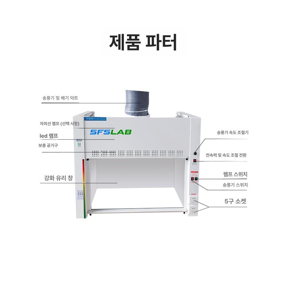 흄후드 배기장치 탁상형 연구실 작업대 환기시설 국소배기 데스크탑형 덕트 배기함 - 상세 이미지 5