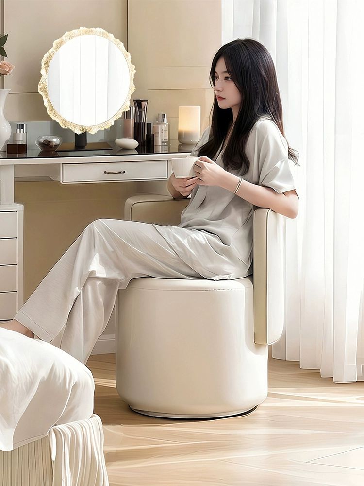 원형 회전 화장대의자 등받이 네일 샵 카페 미용실 대기실 의자 - 상세 이미지 2