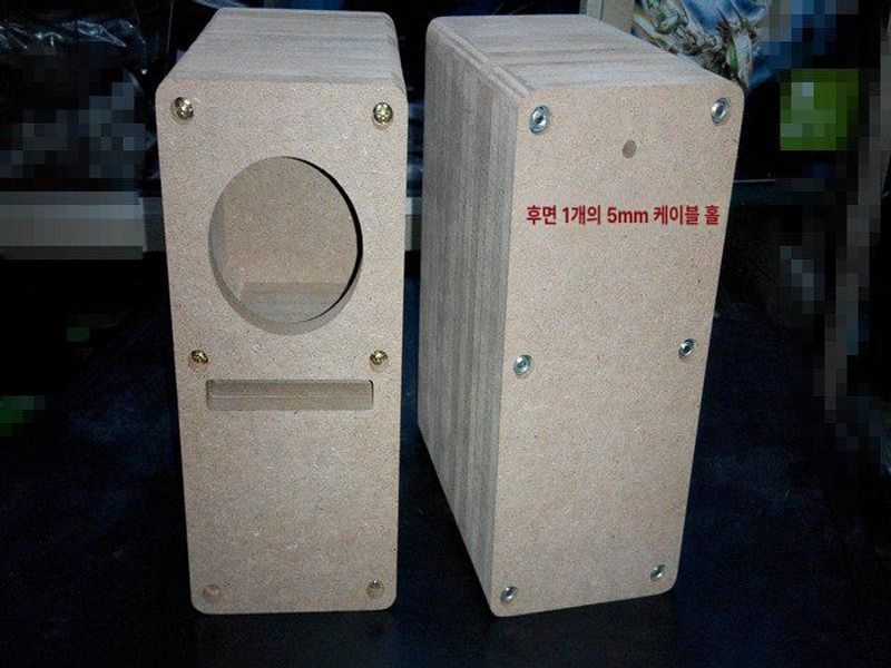 원목 스피커 박스 수제 튜닝 인클로저 우퍼 미로 그릴 붉은 갈색 음향 케이스 - 상세 이미지 4