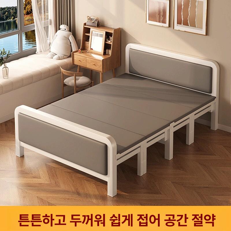 폴딩베드 접이식침대 더블 야외 간이 원목 매트리스 사무실 침상 싱글 베드 폴딩 접이식 - 상세 이미지 3