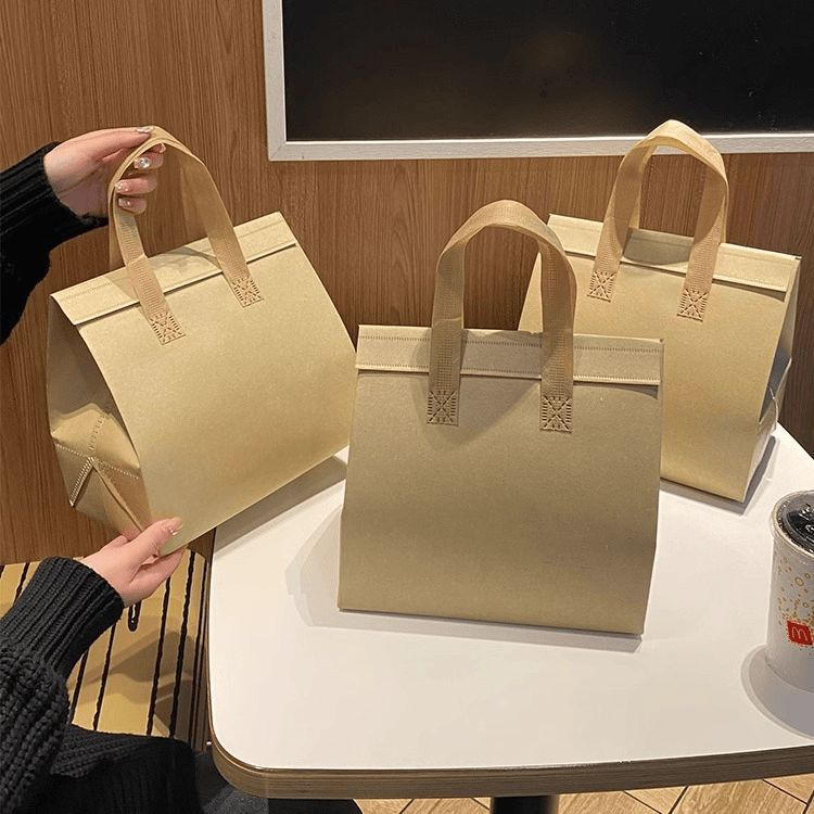 케이크 보냉백 부직포 음식 도시락 은박 포장백 테이크아웃 보온백 일회용 디저트 - 상품 이미지