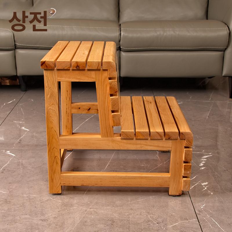 원목 스툴 편백나무 욕실 목재발판 사우나 변기 발받침 미끄럼방지 의자 - 상세 이미지 5