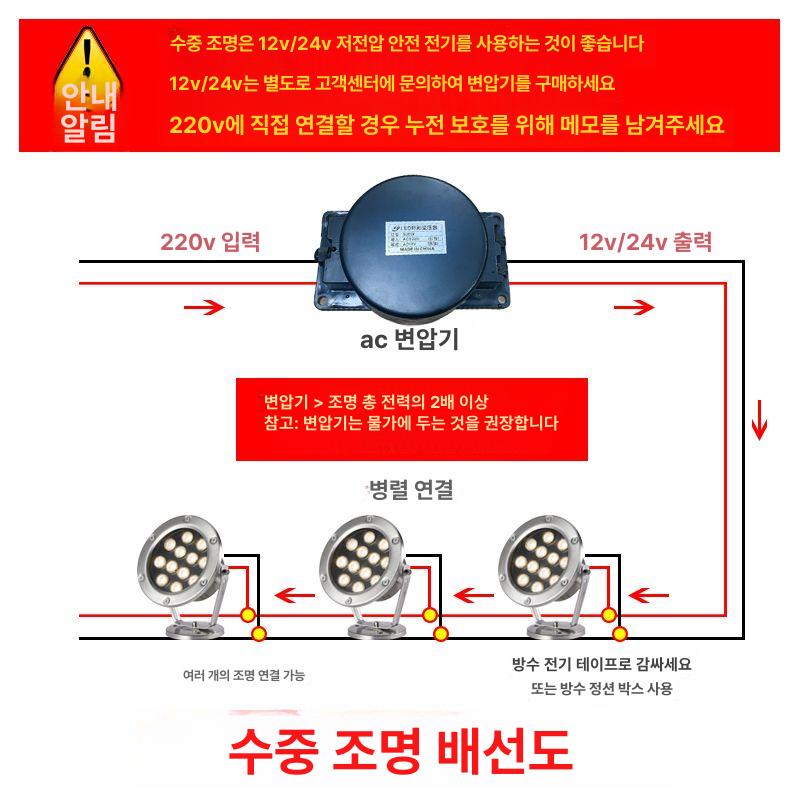 LED 수중 연못 분수 수조 경관 스테인리스 물속 램프 - 상세 이미지 3