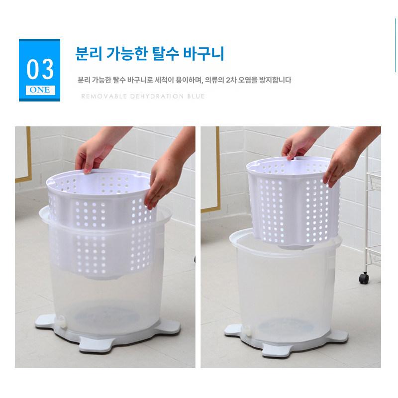 도비에닛 수동세탁기 가정용 속옷 원룸 기숙사 손잡이 캠핑 손빨래 탈수기 간편 - 상세 이미지 2
