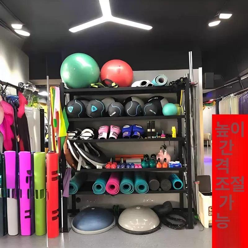 운동기구 수납 짐볼 거치대 헬스용품 정리 선반 보관함 홈짐 소도구 랙 수납대 - 상세 이미지 4