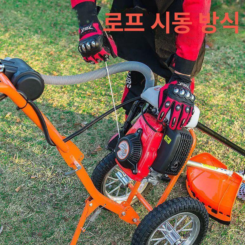 바퀴달린 예초기 트리머 절단기 전기 제초기 정원 잔디깎이 깎는 주행식 벌초 - 상세 이미지 3
