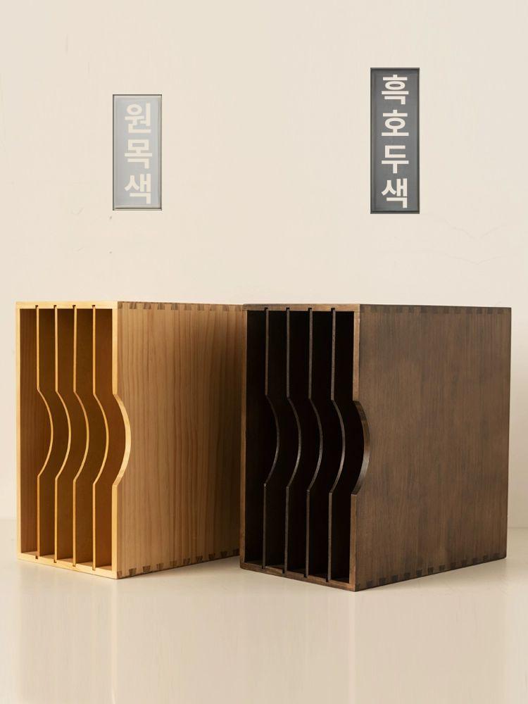 빈티지 lp랙 나무 수납용 오디오랙 수납장 보관함 클래식 엘피 거실 인테리어 장식장 - 상세 이미지 4