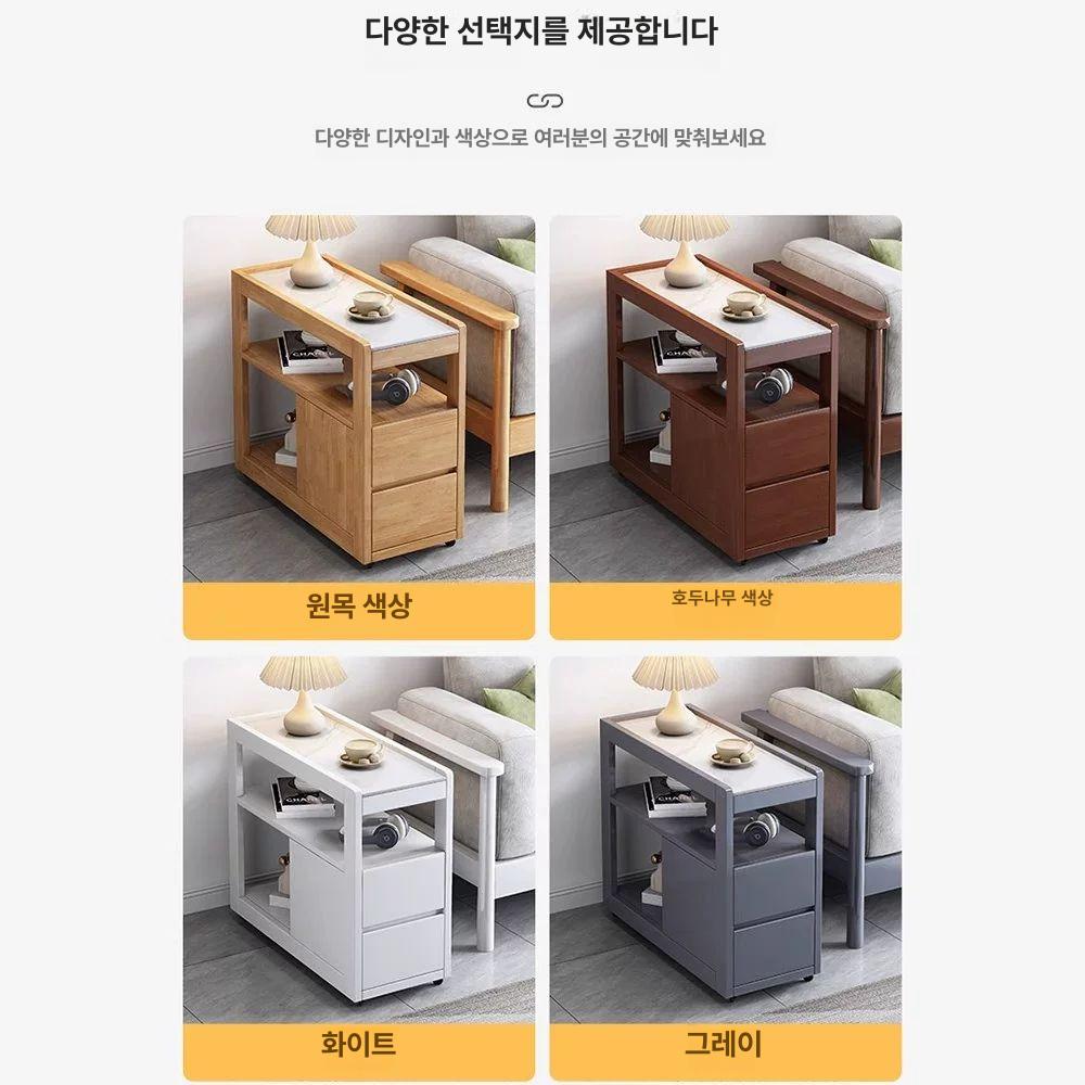 이동형 사이드테이블 간이 모던 바퀴달린 협탁 쇼파 틈새 소파테이블 코너테이블 높이 - 상세 이미지 5