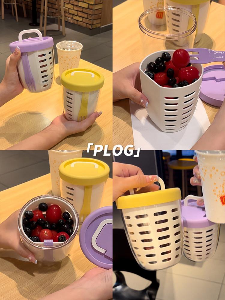 휴대용 도시락통 샐러드도시락용기 샐러드케이스 밀폐용기 샐러드컵 샐러드용기 - 상세 이미지 5