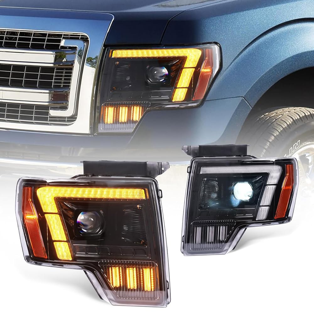 2009-2014 포드 F150 XL /XLT /STX /FX2 /FX4 /라리트 /리미티드 /플래티넘 /킹 랜치 /랩터, 앰버 /화이트 스위쳐블 DRL, 플러그 앤 플레이, 페어 - 상품 이미지