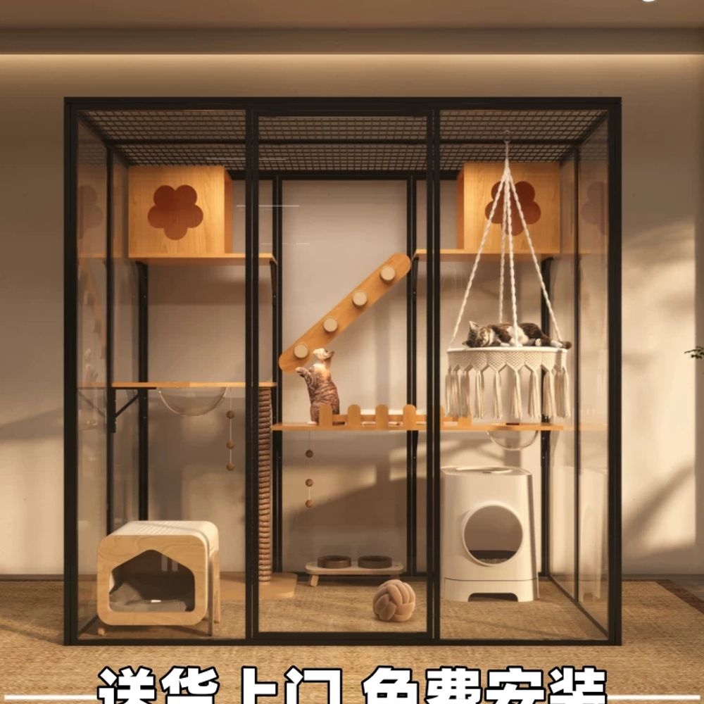 고양이 빌라 대형 가정용 호텔장 실내용 고양이집 원목 숨숨집 둥지 펜션 - 상세 이미지 2