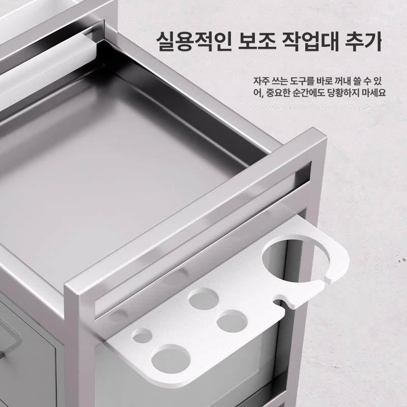 수납 정리함 서랍 선반 미용실트레이 보관 트롤리 도구 바버샵 정리대 다용도 - 상세 이미지 4