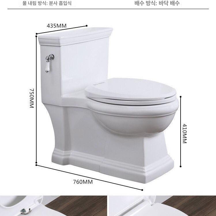 북유럽 좌변기 세라믹 절수형 레트로 디자인 인테리어 호텔 흡입식 클래식 욕실 - 상세 이미지 4
