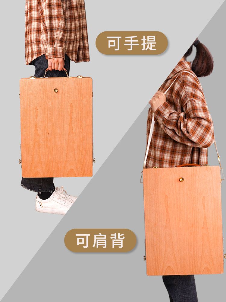 휴대용 미술 접이식 원목 케이스 화구 그림도구 스케치 삼각대 전시회 테이블이젤 - 상세 이미지 4