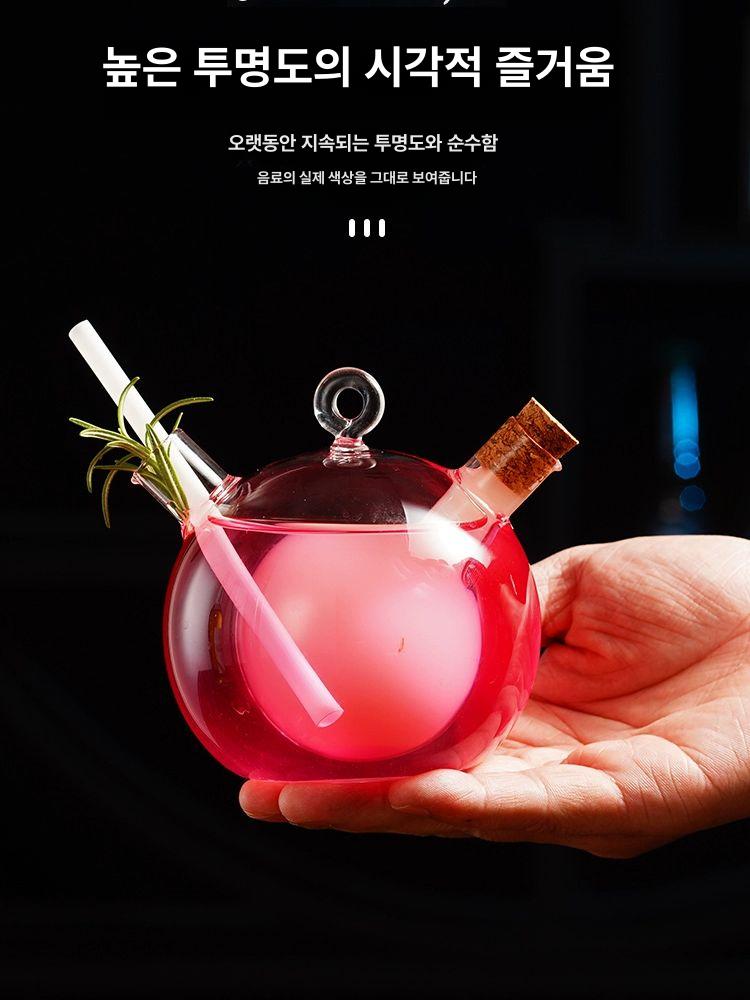 유튜버 신기한물병 투명 인싸템 이중튜브 스타일 물먹방 구형 음료병 원앙컵 물통 - 상세 이미지 3