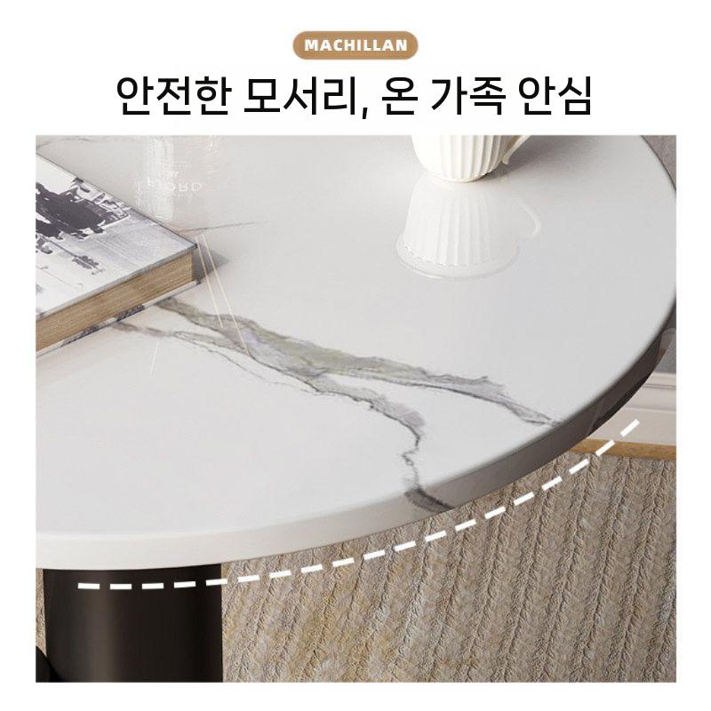 대리석 탁자 원형 라운드 협탁 사이드 거실 라운지 소파 북유럽 인테리어 세라믹 카페 식탁 - 상세 이미지 3