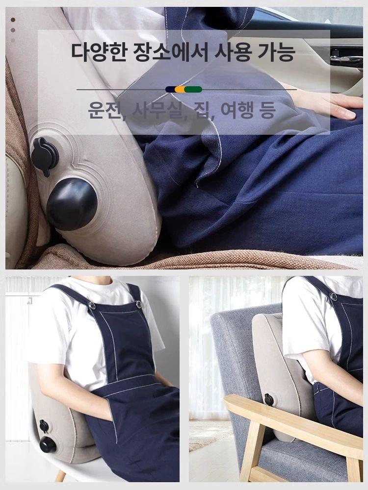 에어쿠션 목받침 허리쿠션 차량용 사무실 비행기 장시간 운전 여행용 등받이 - 상세 이미지 3