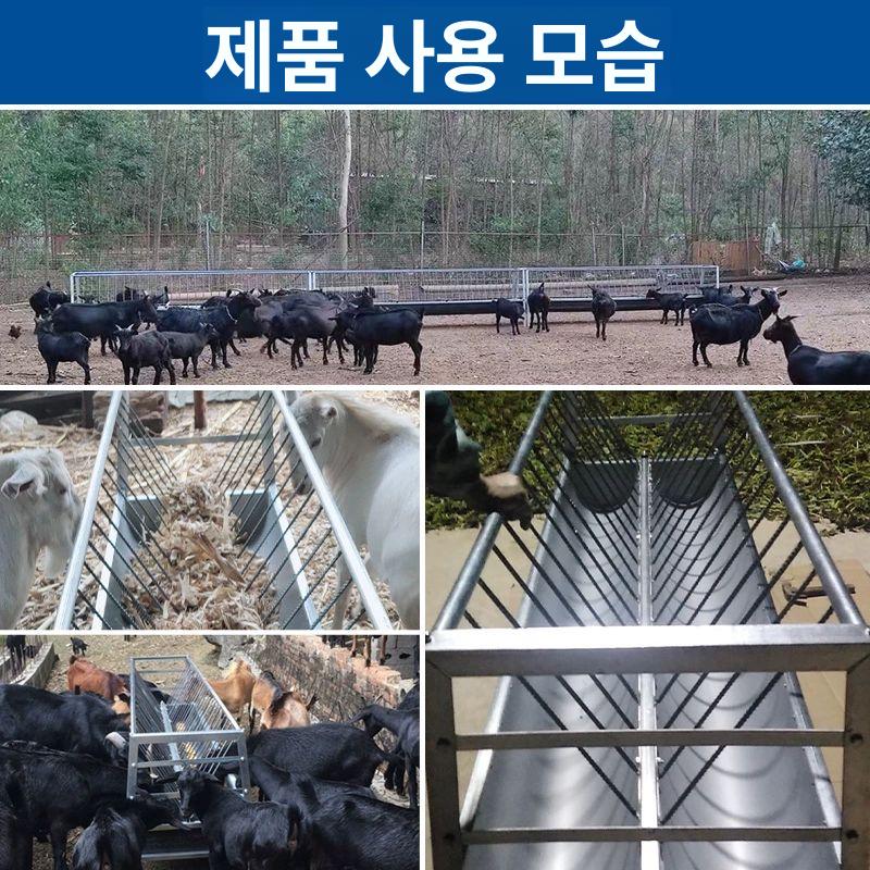 대형 염소 여물통 스테인리스 양면 배식기 목장 사료 급식용 동물 먹이 수조 - 상세 이미지 5