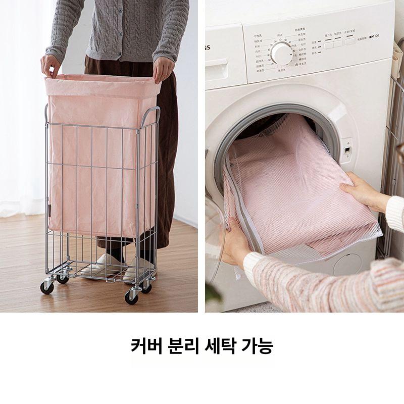 이동식 철제세탁바구니 대용량 카트 트롤리 빨래바구니 세탁물 정리용 가정용 세탁실 - 상세 이미지 5