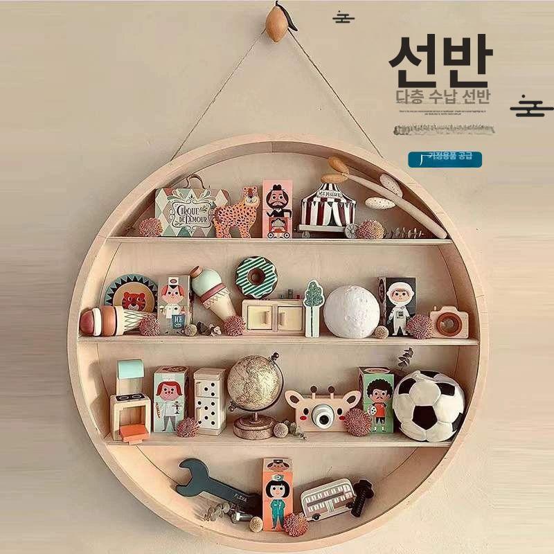 무지주 원목벽선반 주방 피규어 거실 벽걸이선반 라운드 벽꾸미기 설치 장식 - 상세 이미지 2