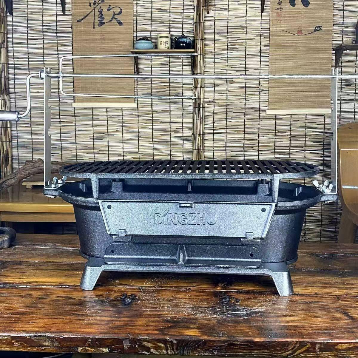 주철 숯불 화로판 캠핑 고기 구이용 불판 야외 바비큐 그릴 조리기구 - 상세 이미지 3