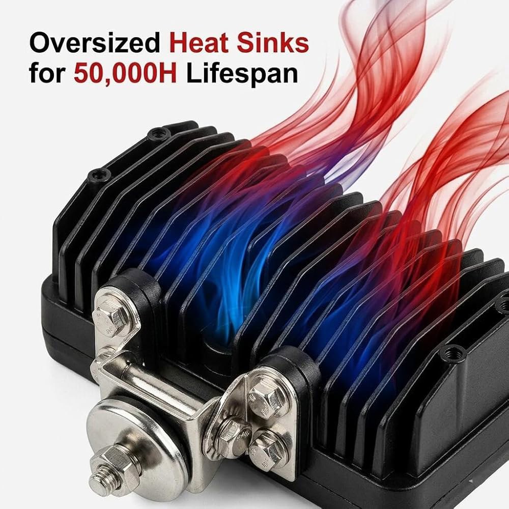 JASLITE 2팩 6.3인치 45W 5500LM 초밝은 LED 작업용 홍수등 12V/24V, 트럭, 트랙터, ATV, UTV, 보트, 중장비 및 DT 커넥터 포함 - 상세 이미지 2