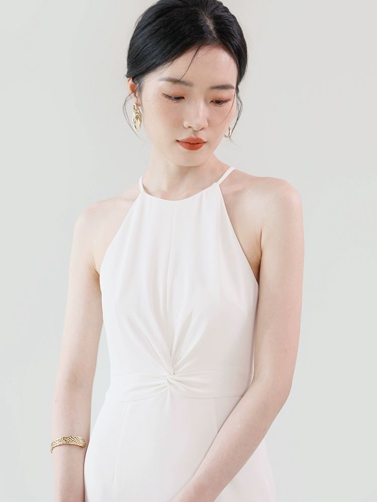홀터넥드레스 웨딩 셀프 스몰 연주회 셀프웨딩 이브닝 트라움몬드 롱드레스 화보 스냅 촬영 - 상세 이미지 2