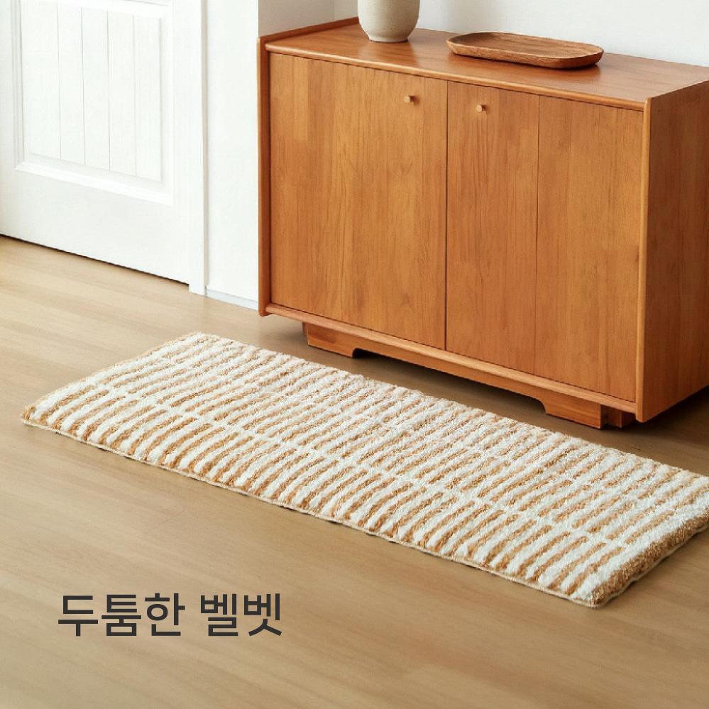 모던 발매트 체크 주방 카펫 욕실 빨아쓰는 매트 논슬립 인테리어 흡수 미끄럼방지 러그 - 상세 이미지 5