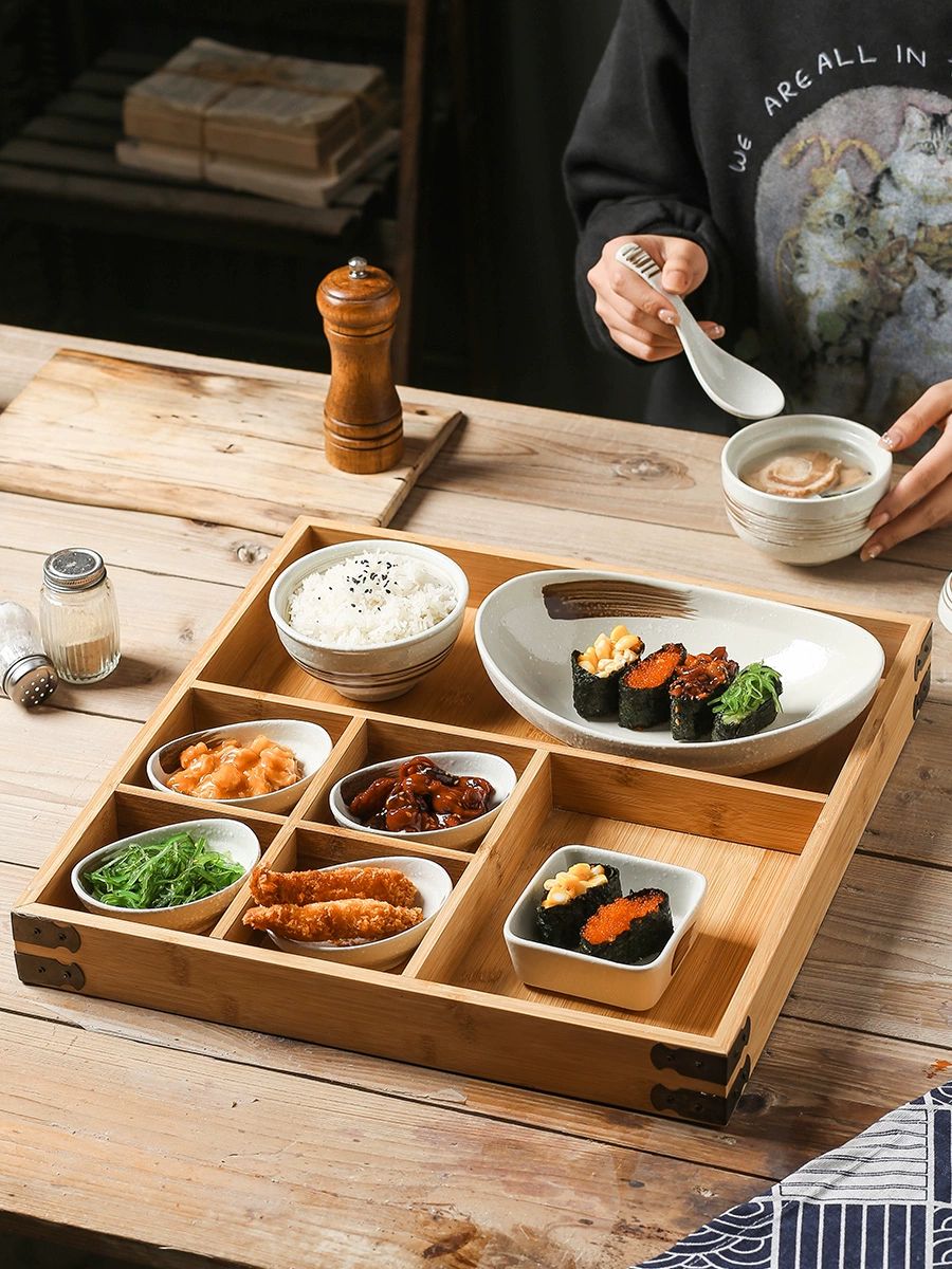 일식 그릇세트 도자기 분리 분할 플레이트 접시 원형 가정용 - 상세 이미지 3