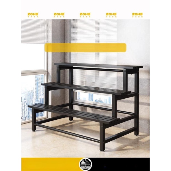 튼튼한 다육이 철제 베란다 이동식 진열대 선반 화분 4단 20mm 블랙 바퀴없음 120cm - 상세 이미지 2