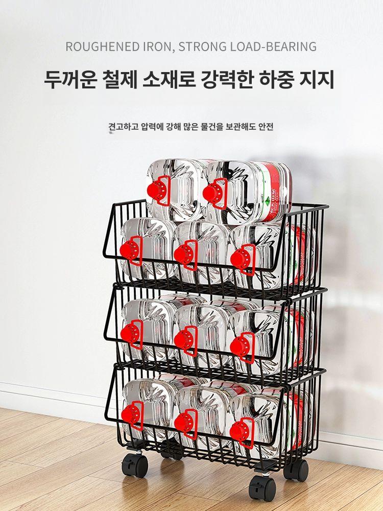 선반 보관함 소품 수납 책상밑 바스켓 상자 바구니 정리함 바퀴 높이 정리대 가방보관 - 상세 이미지 5