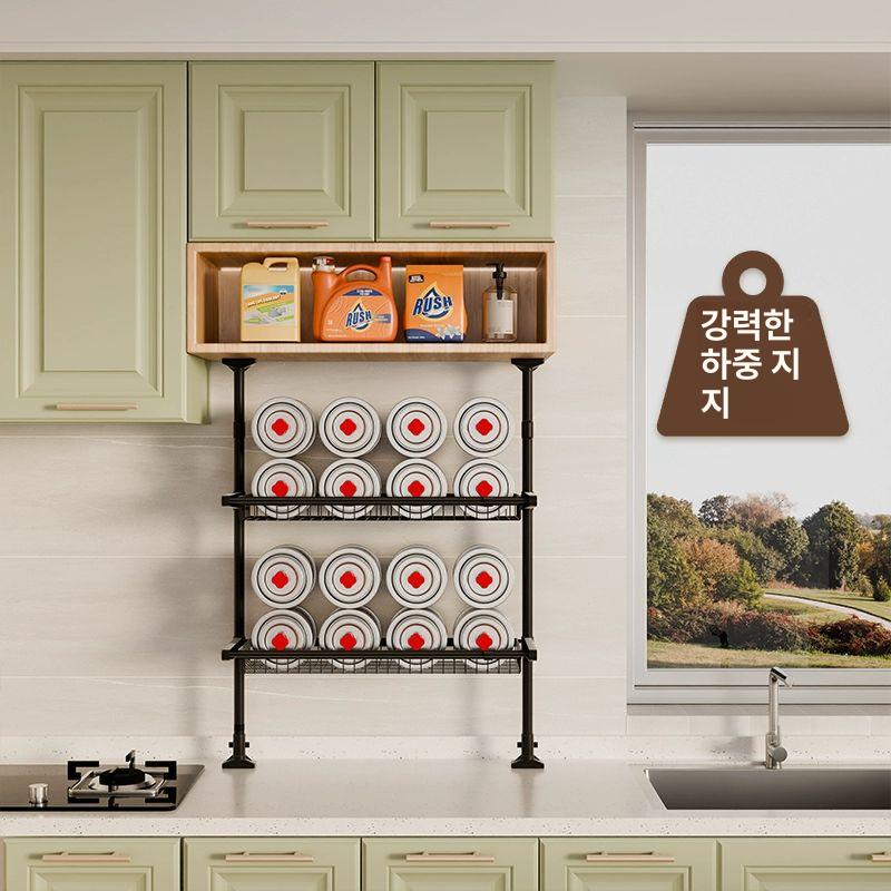 기둥식 식기건조대 대형 천장 수납 창턱 선반 주방 물빠짐 건조대 공간 그릇 넘버원행거 - 상세 이미지 4