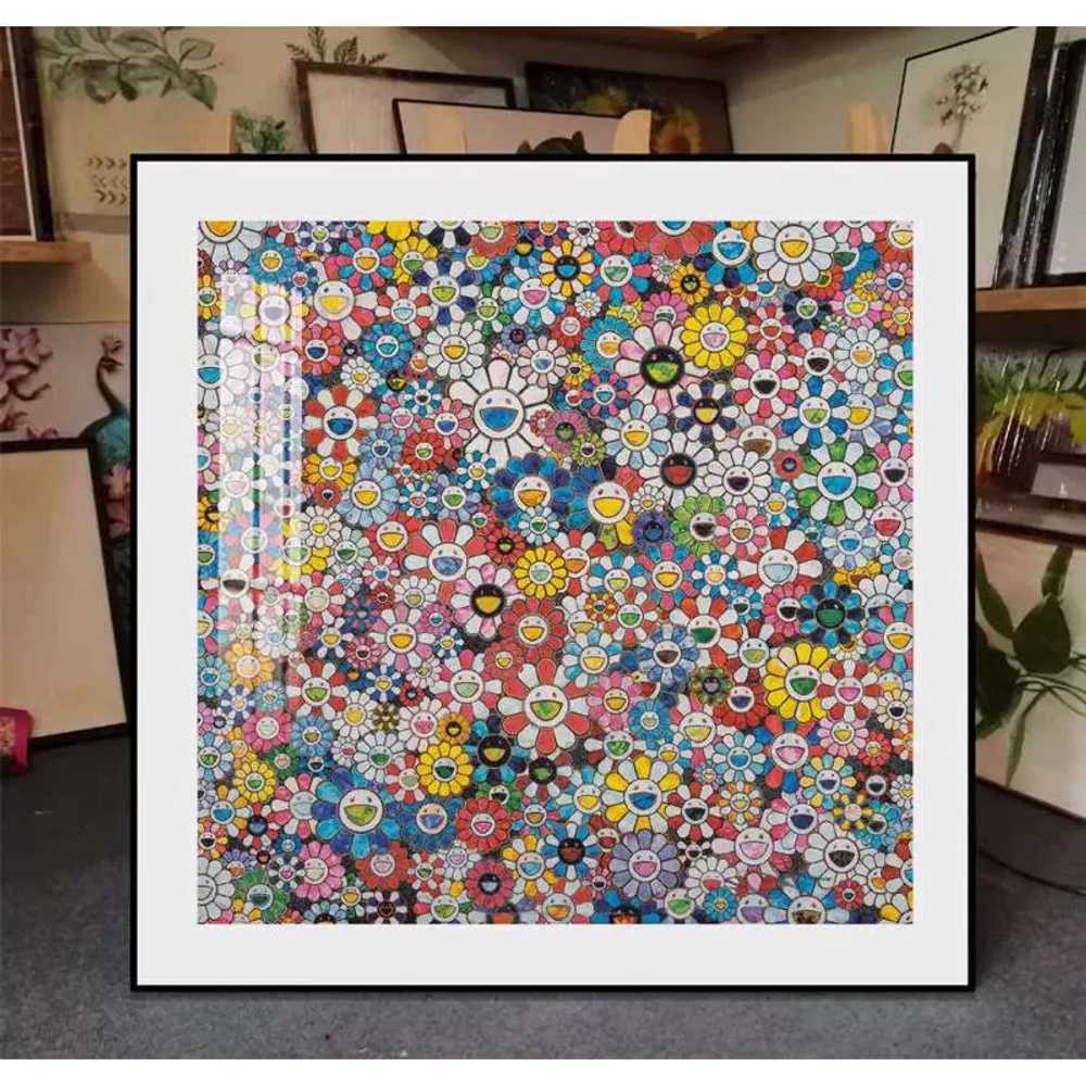 팝아트 80x80cm 현관 모던 인테리어 포스터 카페 캔버스액자 무라카미다카시 - 상품 이미지