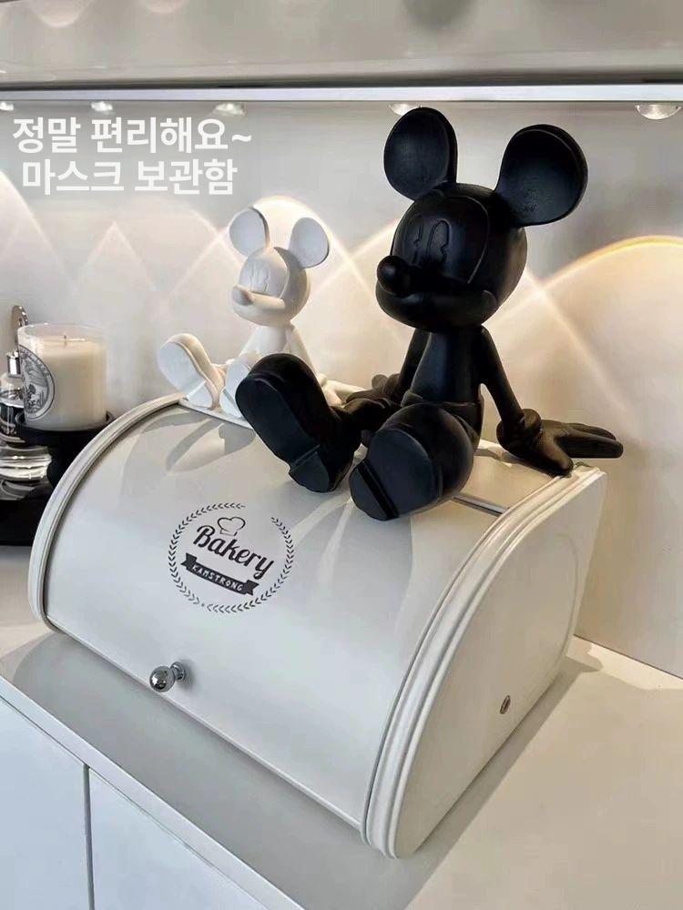 이중 브레드박스 대형 주방 플립탑 뚜껑 빵통 플랩형 수납함 슬라이드 수납장 - 상세 이미지 4