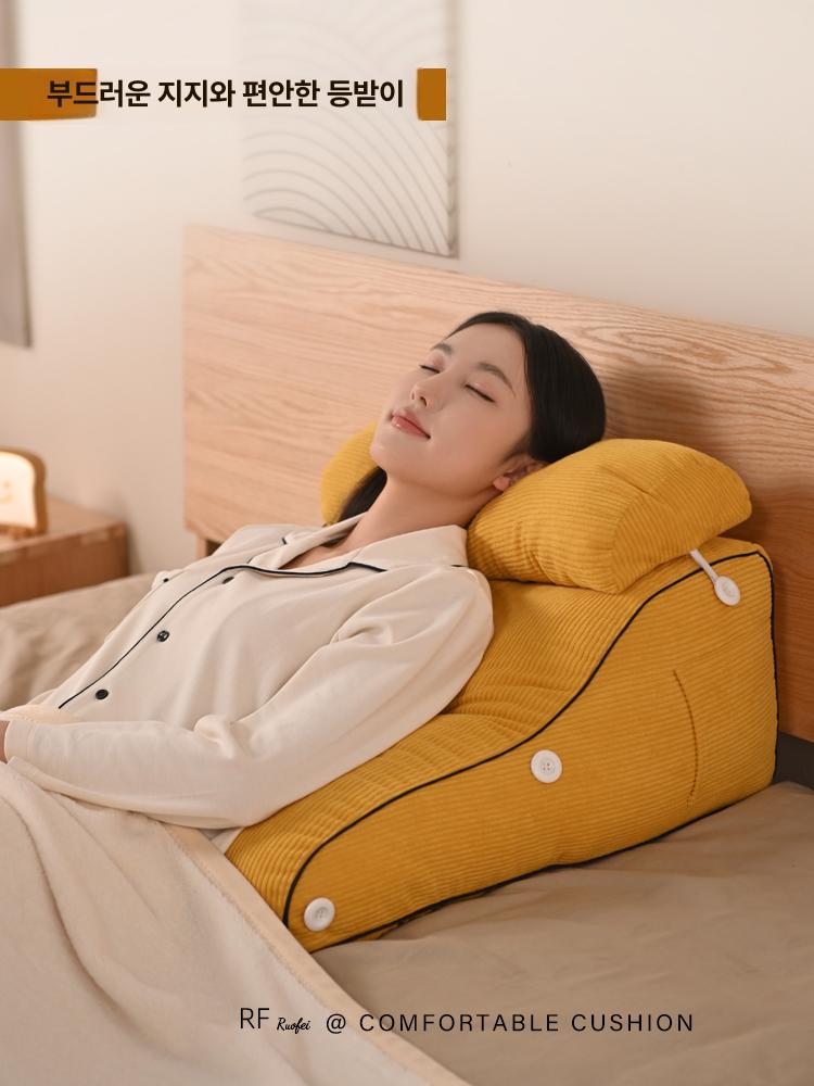 삼각등받이쿠션 받침대 목 대형 요추받침 삼각쿠션 척추 패드 세모 어르신 - 상세 이미지 2
