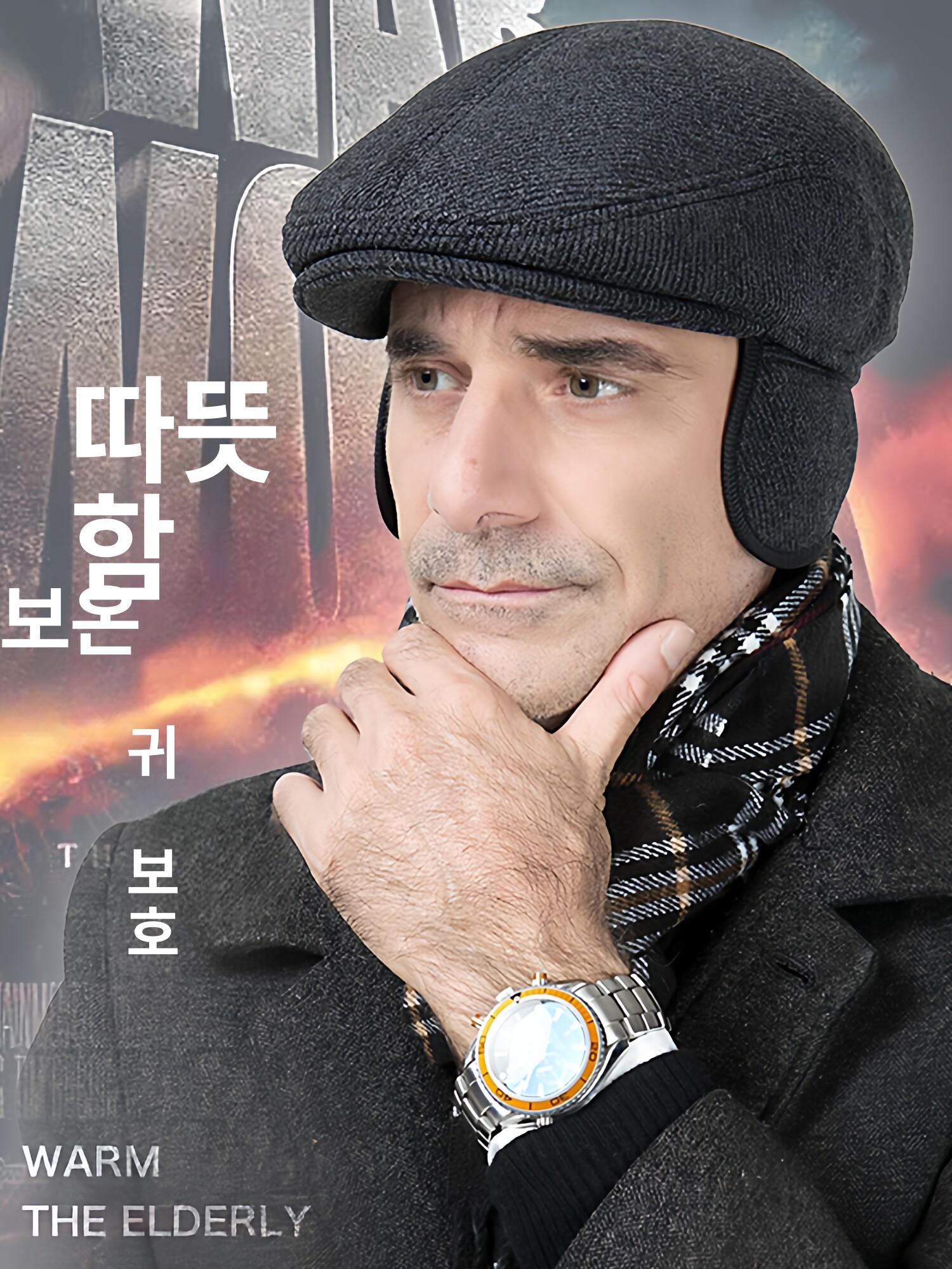 남자 헌팅캡 체크 노인모자 망사 간절기 남성용 캡모자 신사겨울모자 할아버지모자 - 상세 이미지 5