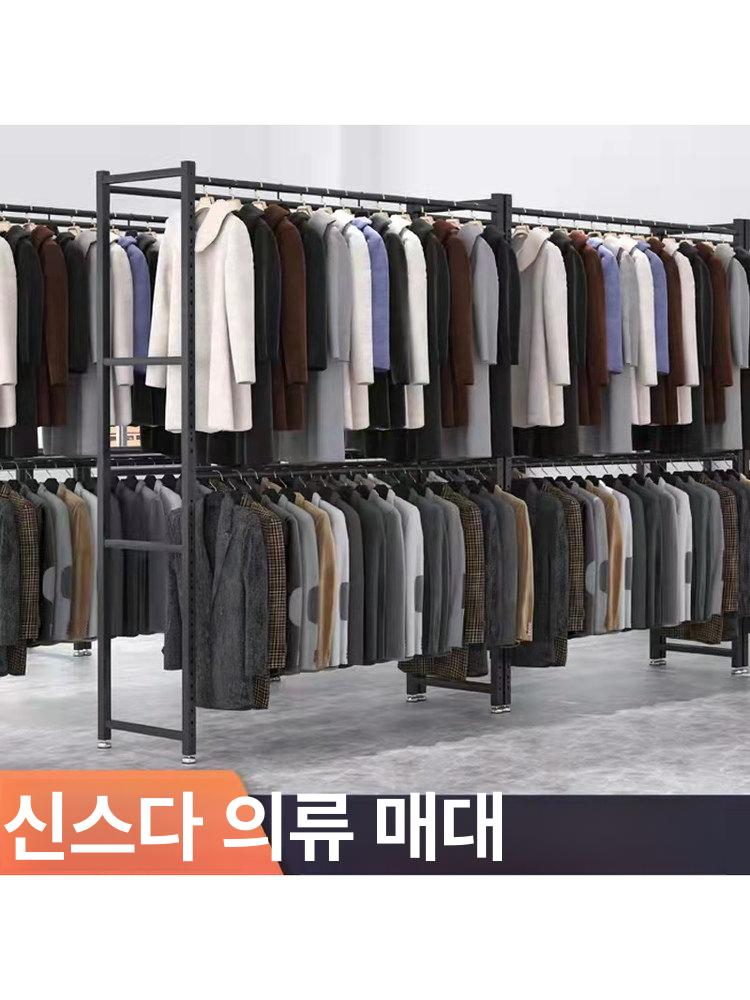 의류보관 다층랙 분해식 행거 창고 선반 시스템 원목 파이프 강화 수납장 - 상세 이미지 4