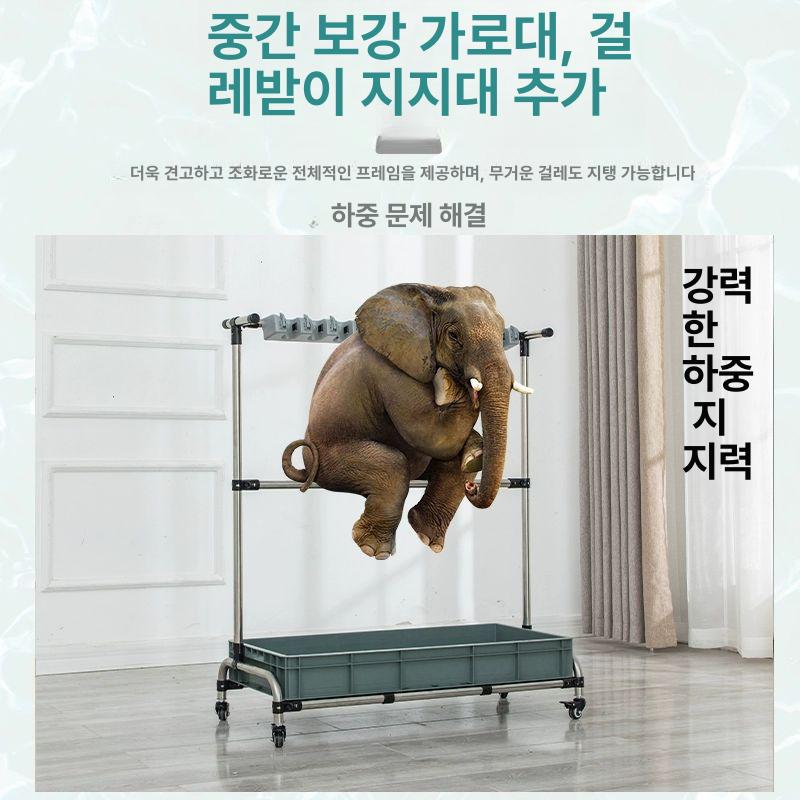 학교 밀대 걸래걸이 이동식 보관함 청소 스텐 화장실 빗자루 밀대걸레 걸이 수납 마대 - 상세 이미지 2