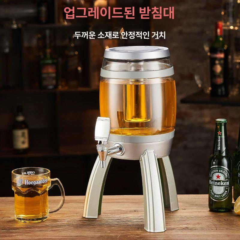 디스펜서 소맥제조기 레스토랑 뷔폐 소맥타워 빛 기계 맥주거품기 화이트고드름조명배터리버전 - 상세 이미지 2