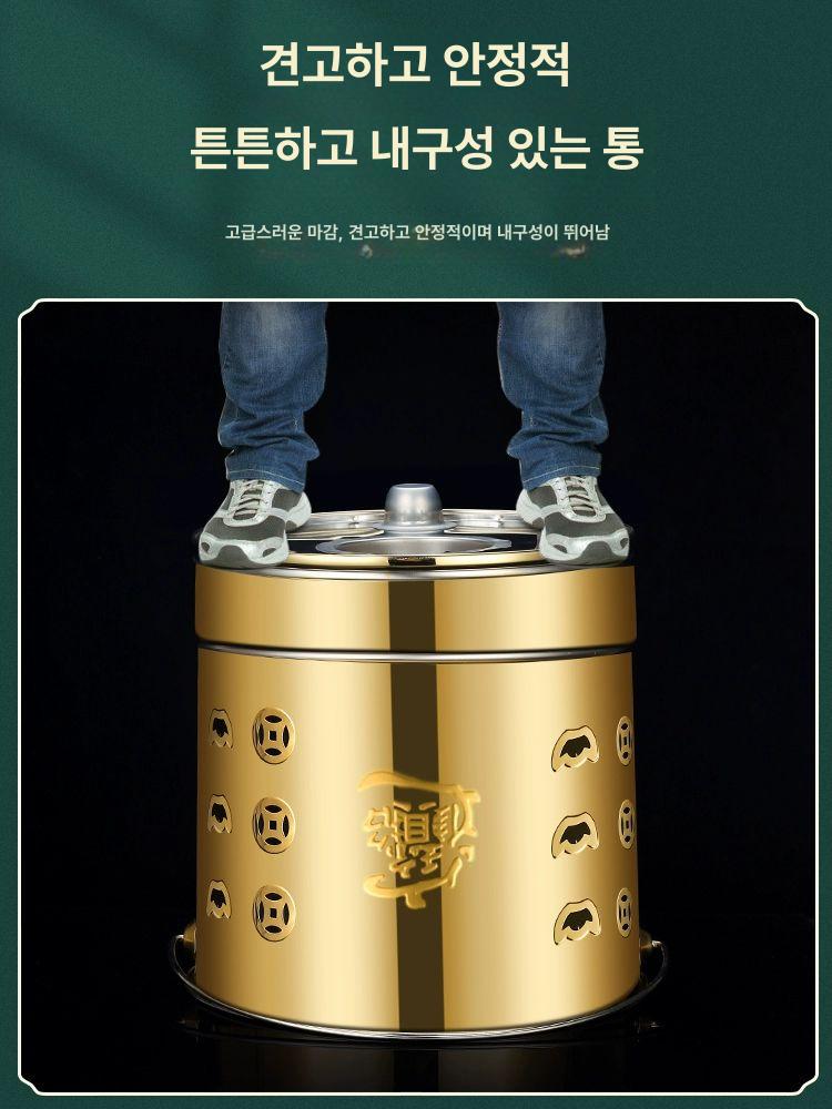 철제 스텐 소각로 대형 화덕 소각통 은색 펜션 장작 연통 가정용 화로 굴뚝 - 상세 이미지 4