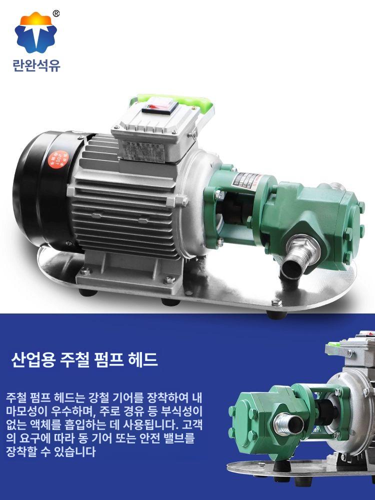 산업용 스테인리스 기어 펌프 고점도 오일 경유 주입기 고압 이송 유압 로터리 펌프 - 상세 이미지 3